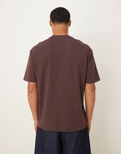 ASOS DESIGN Relaxed T-shirt With City Print In Brown