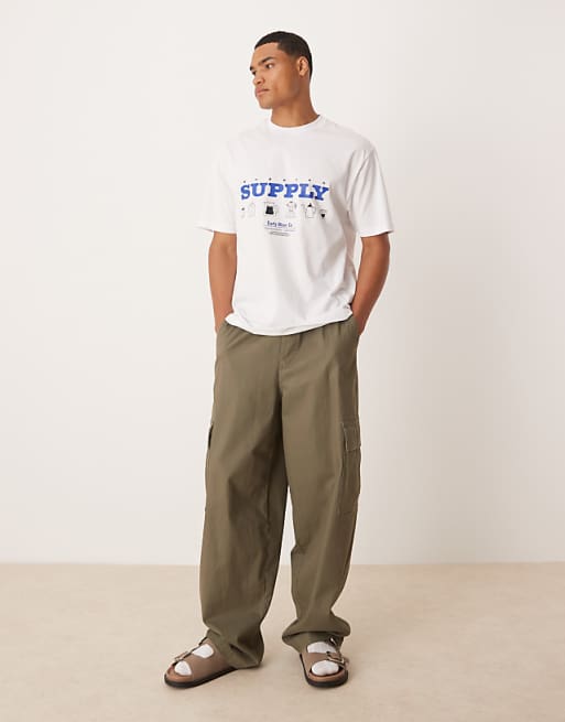 ASOS DESIGN Relaxed T-shirt With Coffee Shop Print In White