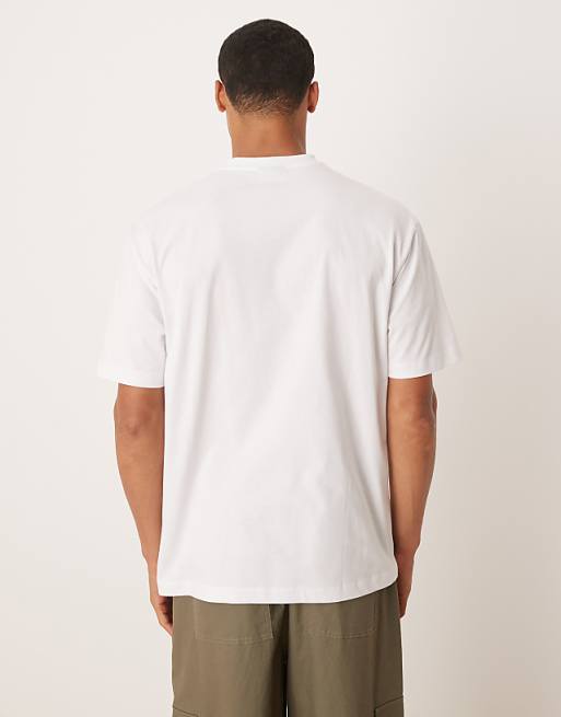 ASOS DESIGN Relaxed T-shirt With Coffee Shop Print In White