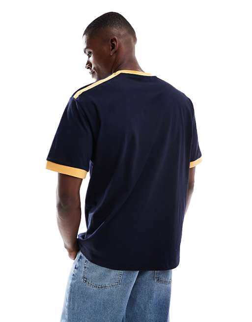 ASOS DESIGN Relaxed T-shirt With Contrast Detail In Navy