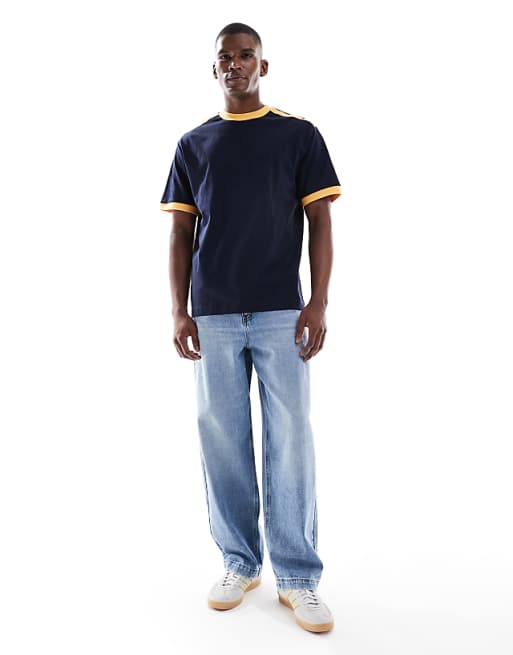 ASOS DESIGN Relaxed T-shirt With Contrast Detail In Navy
