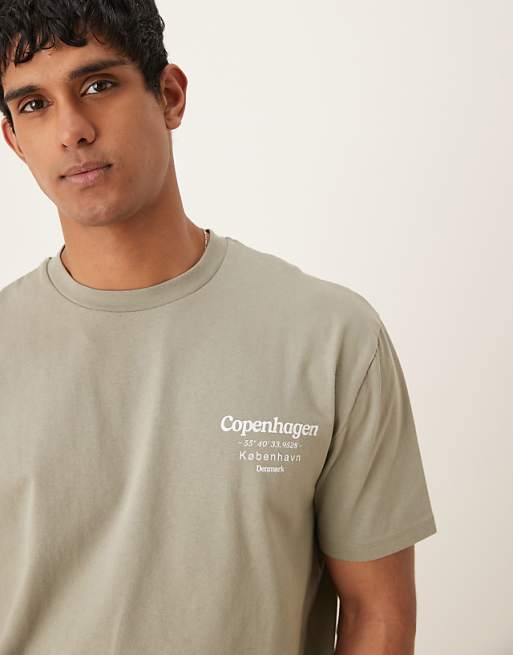 ASOS DESIGN Relaxed T-shirt With Copenhagen Back Print In Grey