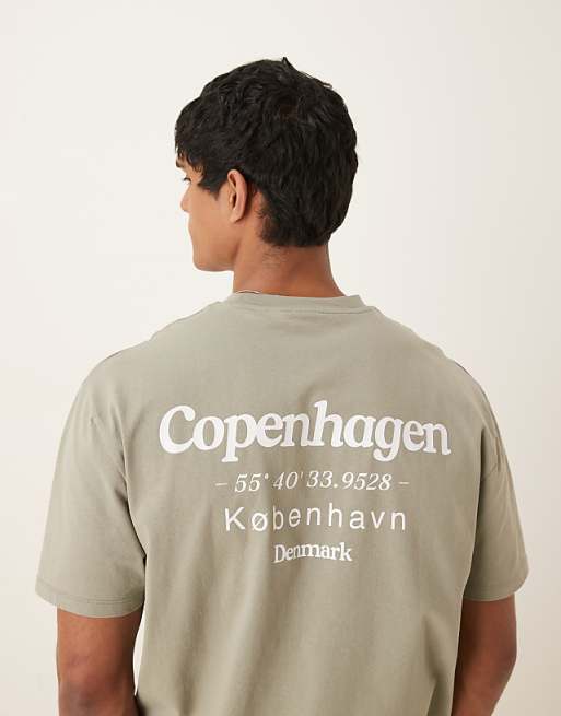 ASOS DESIGN Relaxed T-shirt With Copenhagen Back Print In Grey
