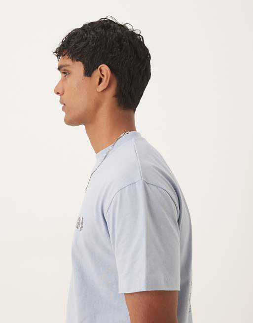 ASOS DESIGN Relaxed T-shirt With Drinks Graphic In Light Blue