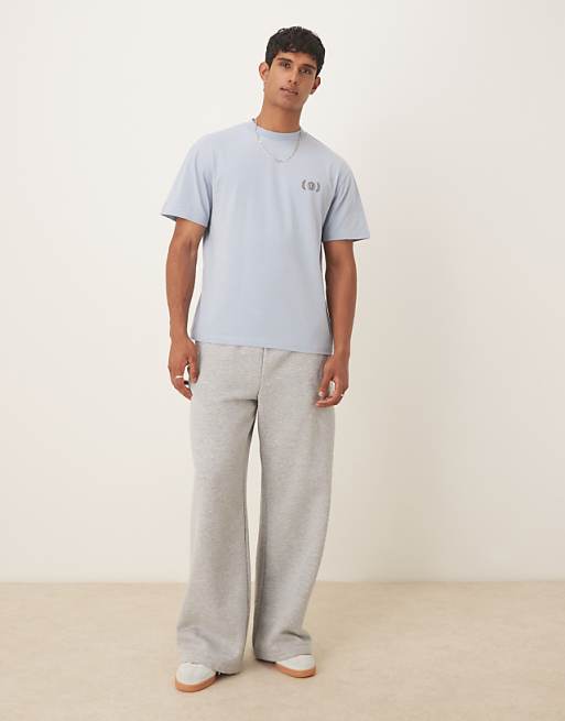 ASOS DESIGN Relaxed T-shirt With Drinks Graphic In Light Blue