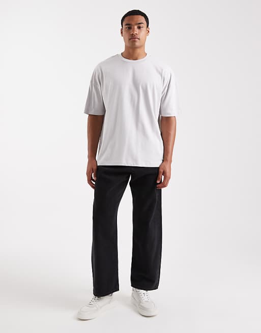 ASOS DESIGN Relaxed T-shirt With Dropped Shoulder And  Street Graphic Puff Print In Grey