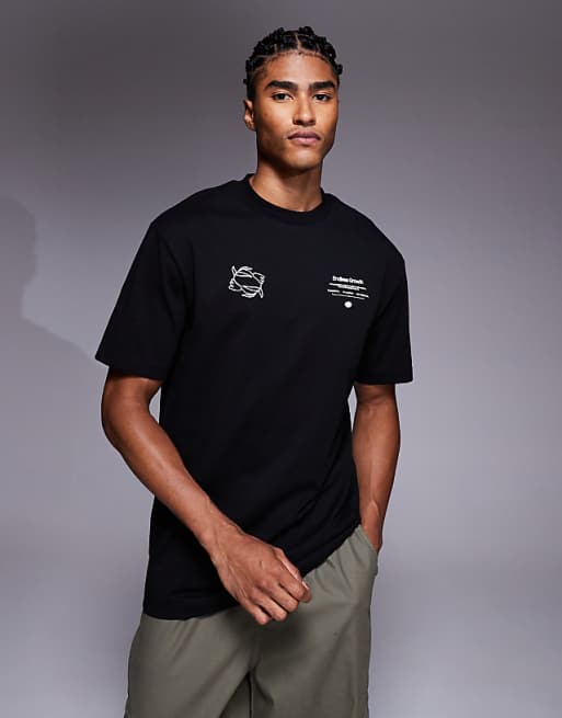 ASOS DESIGN Relaxed T-shirt With Floral And Text Graphic In Black