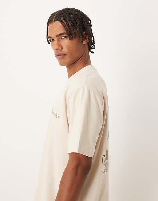 ASOS DESIGN Relaxed T-shirt With Floral Back Print In Off White