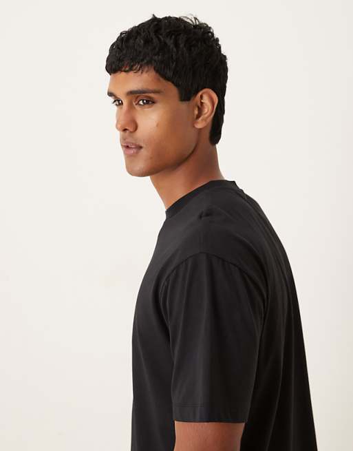 ASOS DESIGN Relaxed T-shirt With Floral Chest Print In Black