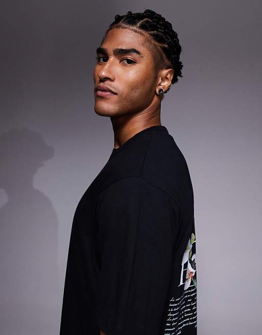 ASOS DESIGN Relaxed T-shirt With Floral Graphic In Black
