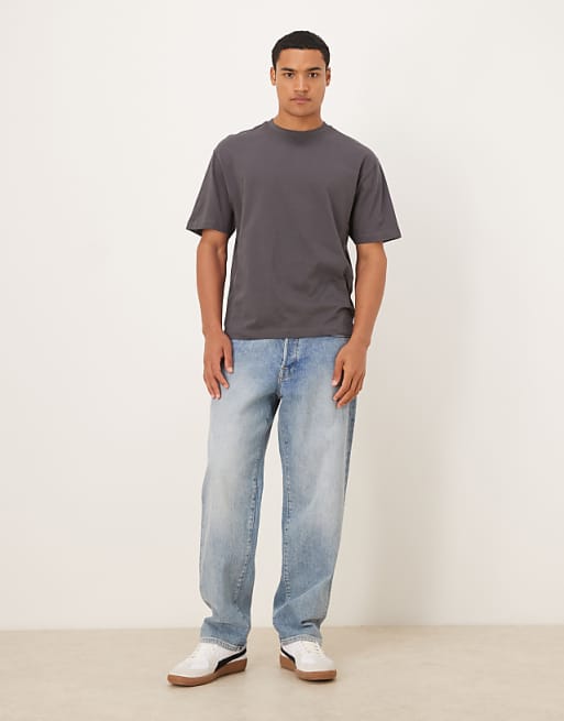 ASOS DESIGN Relaxed T-shirt With Flower Print In Grey
