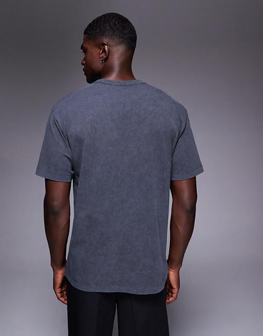 ASOS DESIGN Relaxed T-shirt With High Build City Print In Washed Black