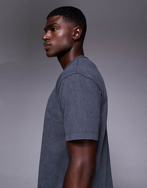 ASOS DESIGN Relaxed T-shirt With High Build City Print In Washed Black