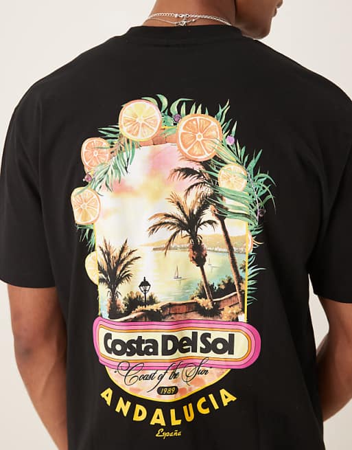 ASOS DESIGN Relaxed T-shirt With High Summer Graphic In Black