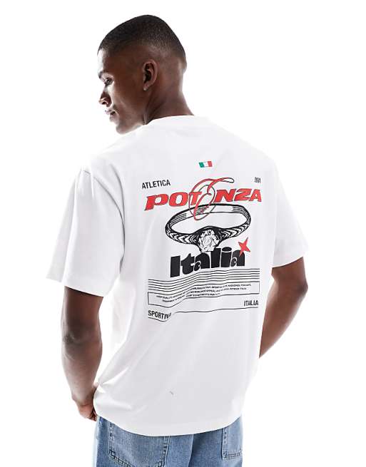 ASOS DESIGN relaxed t-shirt with Italia back graphic in white