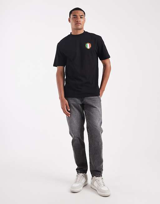 ASOS DESIGN Relaxed T-shirt With Italy Graphic In Black