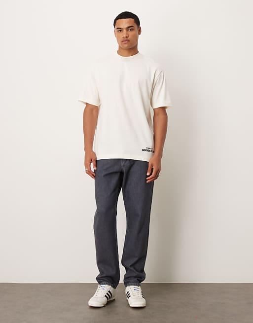 ASOS DESIGN Relaxed T-shirt With Large Back Print In Beige