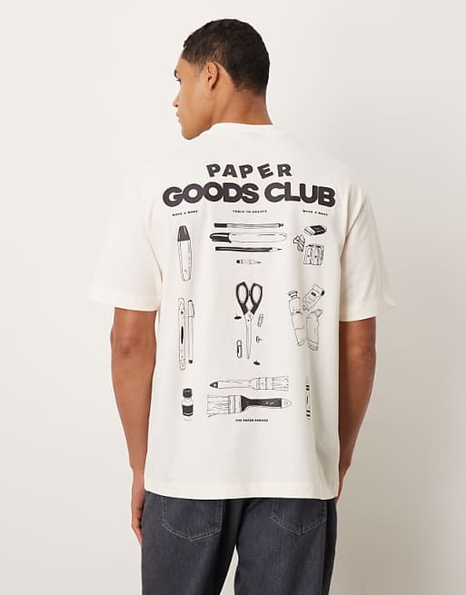ASOS DESIGN relaxed t-shirt with large back print in beige