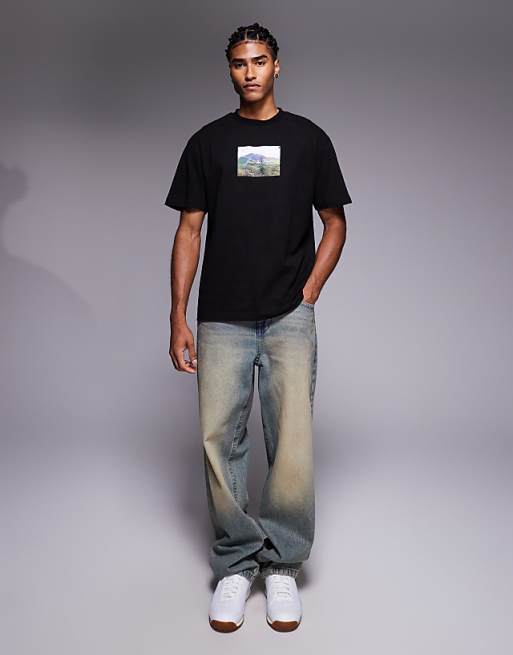 ASOS DESIGN Relaxed T-shirt With Scenic Graphic In Black