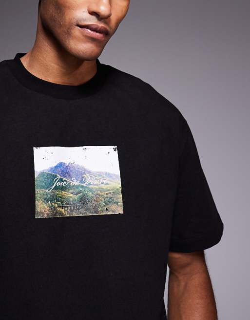 ASOS DESIGN Relaxed T-shirt With Scenic Graphic In Black