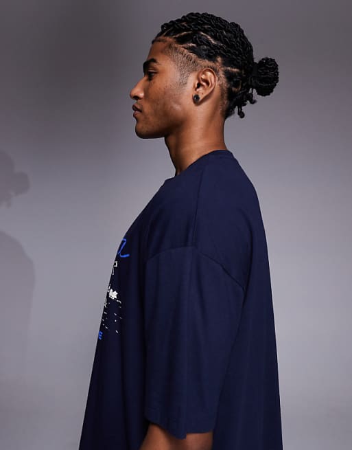 ASOS DESIGN Relaxed T-shirt With Scenic Graphic In Navy