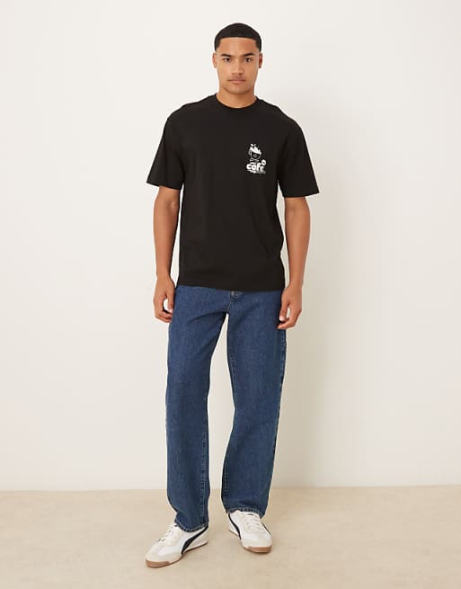 ASOS DESIGN Relaxed T-shirt With Small Chest Print In Black