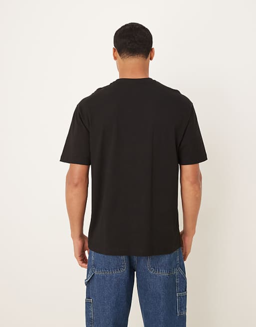 ASOS DESIGN Relaxed T-shirt With Small Chest Print In Black