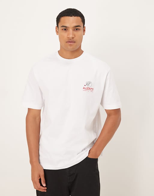 ASOS DESIGN relaxed t-shirt with small doodle print in white