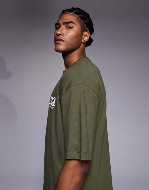 ASOS DESIGN Relaxed T-shirt With Souvenir Print In Green