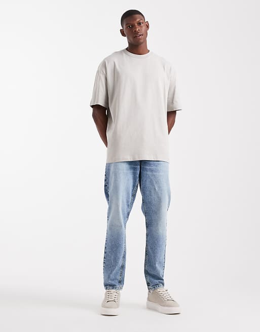 ASOS DESIGN Relaxed T-shirt with Street Graphic In Beige