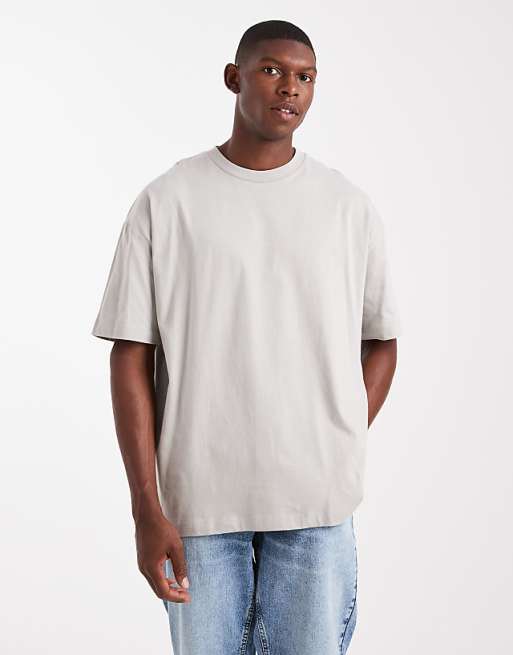 ASOS DESIGN Relaxed T-shirt with Street Graphic In Beige