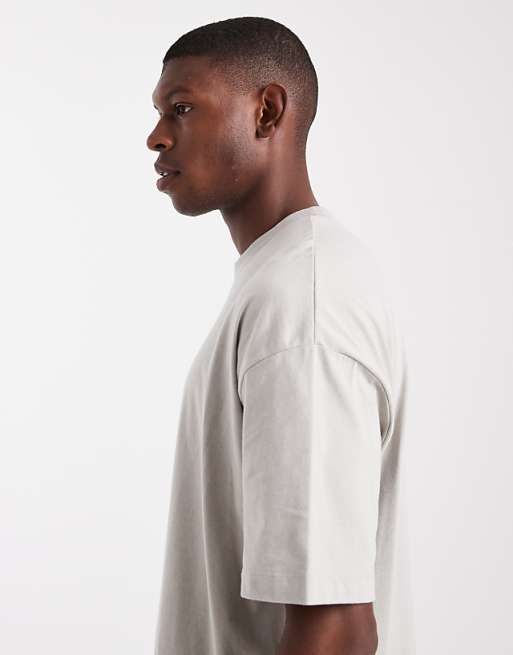 ASOS DESIGN Relaxed T-shirt with Street Graphic In Beige
