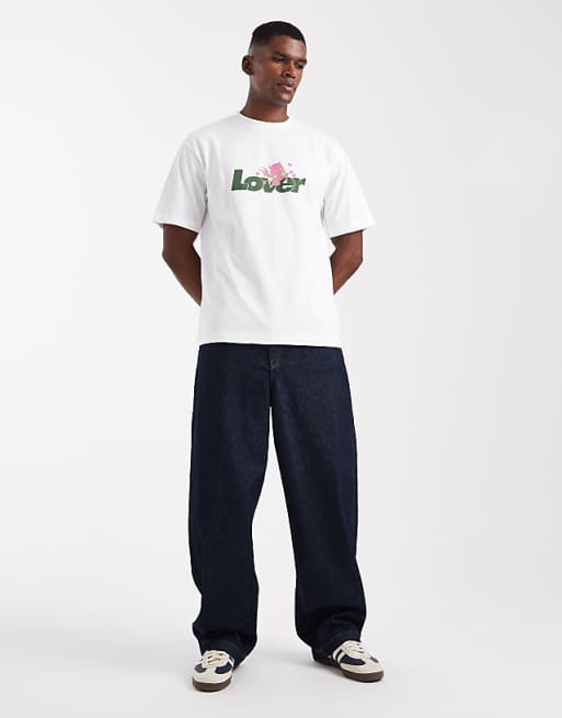 ASOS DESIGN Relaxed T-shirt With Text Graphic In White