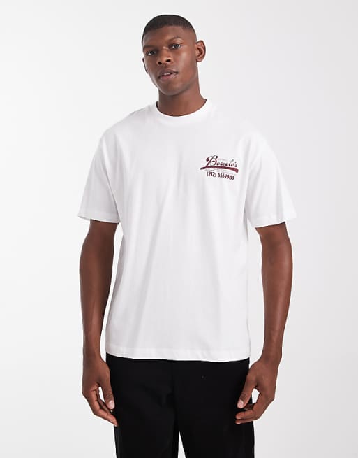 ASOS DESIGN Relaxed T-shirt With Text Graphic In White
