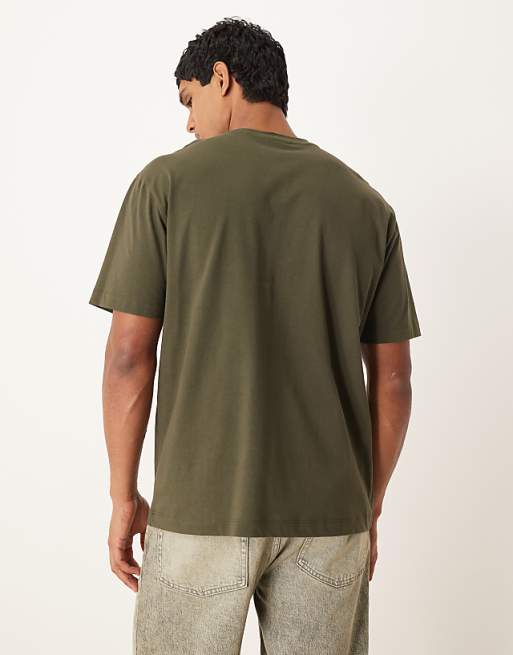 ASOS DESIGN Relaxed T-shirt With Text Print In Green