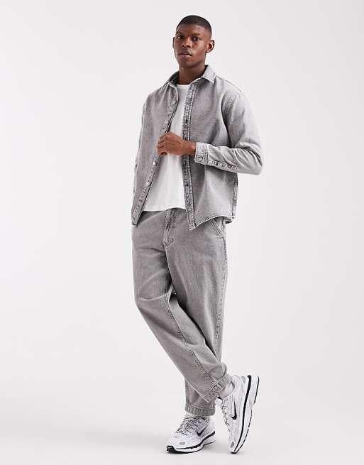 ASOS DESIGN relaxed tapered co-ord in light grey