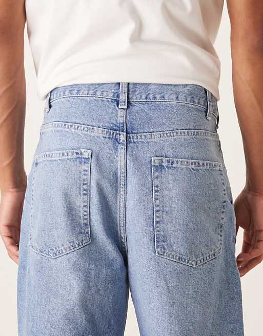 ASOS DESIGN Relaxed Tapered Jeans In Light Wash Blue