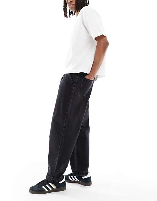 ASOS DESIGN Relaxed Tapered Jeans In Washed Black