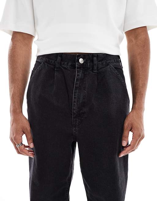 ASOS DESIGN Relaxed Tapered Jeans In Washed Black