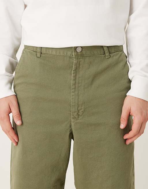 ASOS DESIGN Relaxed Tapered Trousers In Khaki