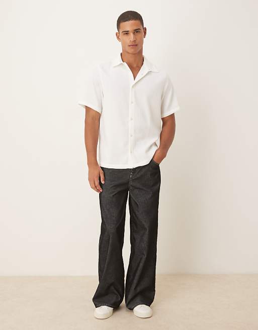 ASOS DESIGN Relaxed Textured Shirt In White