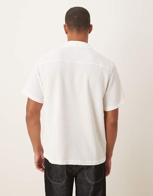 ASOS DESIGN Relaxed Textured Shirt In White