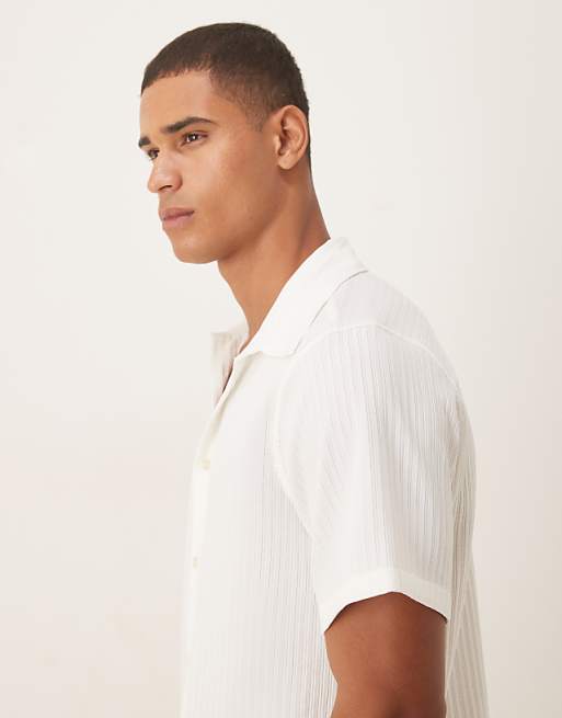 ASOS DESIGN Relaxed Textured Shirt In White