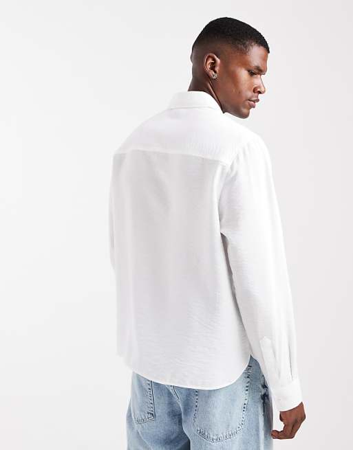 ASOS DESIGN Relaxed Textured Shirt In White