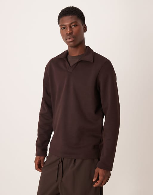 ASOS DESIGN revere polo in brown
