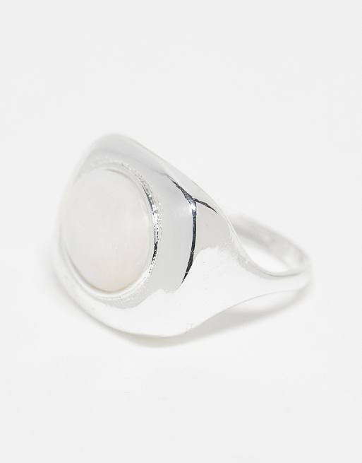 ASOS DESIGN Ring With Clean Sculptural Design In Silver Tone