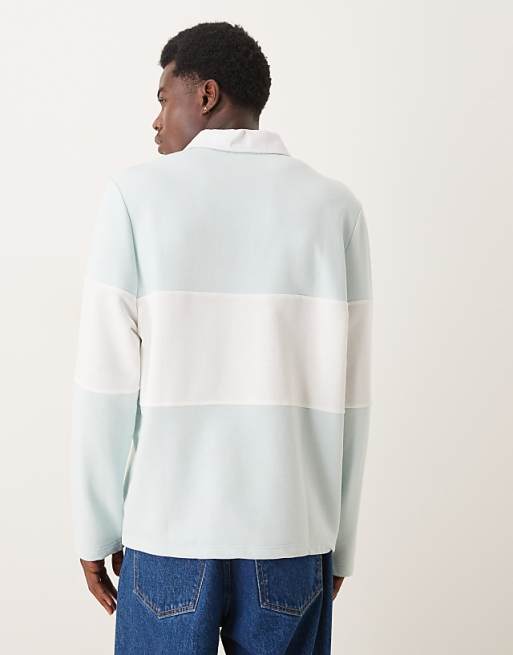 ASOS DESIGN Rugby Shirt With Contrast Panel In Blue