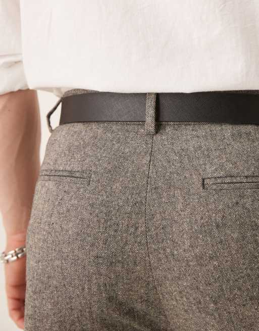 ASOS DESIGN Saffiano Leather Reversible Belt In Black And Burgundy