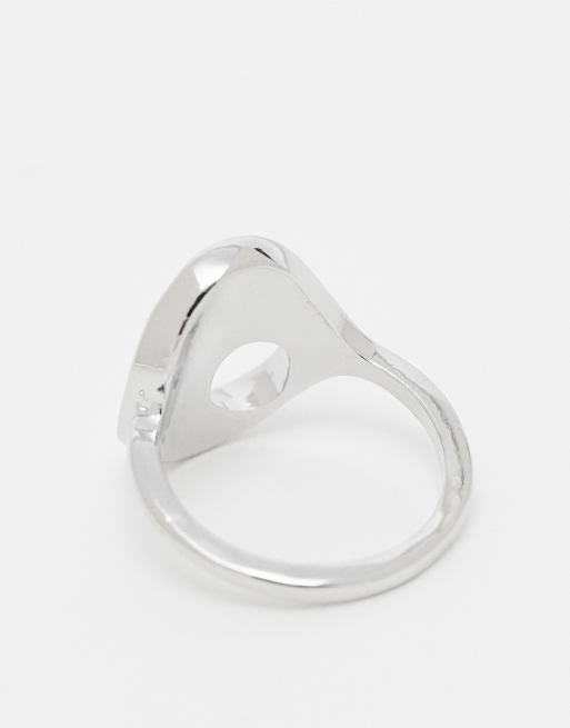 ASOS DESIGN Sculptural Ring In Silver Tone