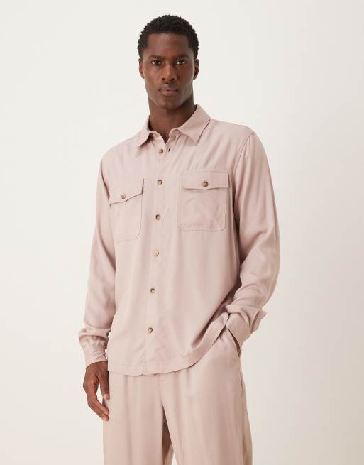 ASOS DESIGN Shirt & Trousers Co-ord In Beige
